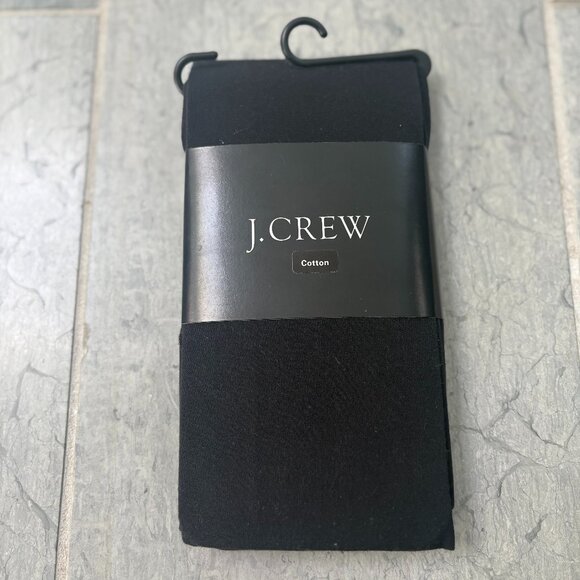 J. Crew Cotton Tights Black Size Medium/Large (5'7"–6'0", 145–175 lbs) NWT - Picture 1 of 2